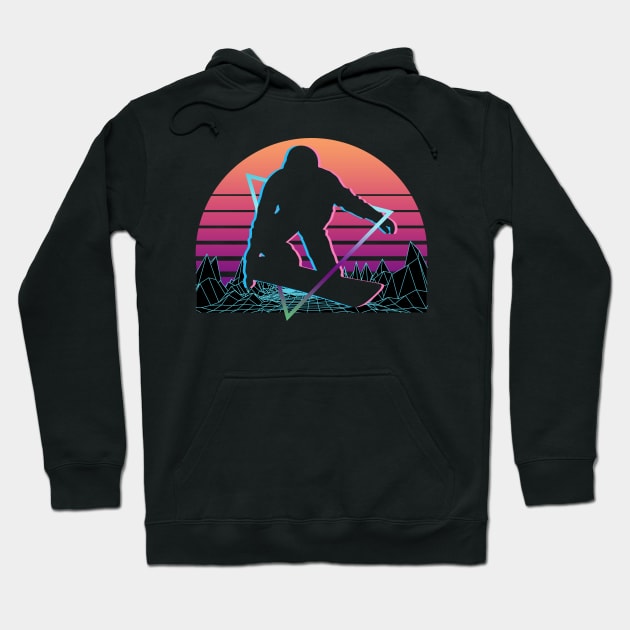 Snowboarding Snowboarder Vaporwave Aesthetic Retro Gift Hoodie by Alex21